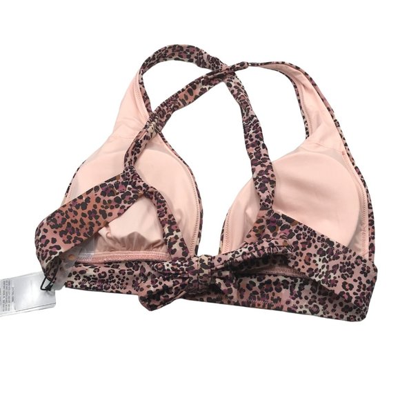 Shade And Shore Women's Sz. Lg. 12-14 Tall Triangle Bikini Swim Top Animal Print - Picture 2 of 14